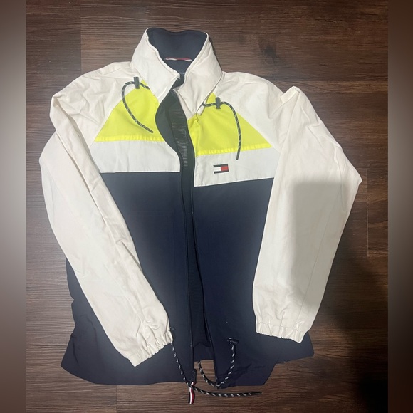 Tommy Hilfiger Woman's White and Navy Jacket - Picture 1 of 3